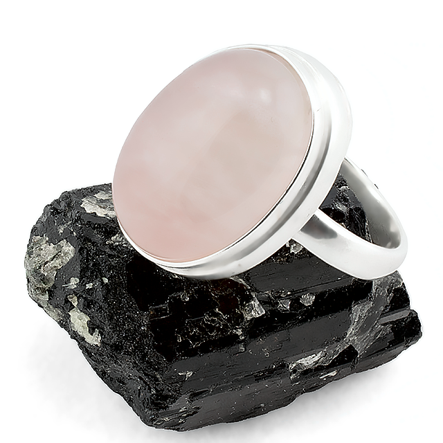 Рожевий кварц, 20*15 мм, срібло 925, кільце, 152КР