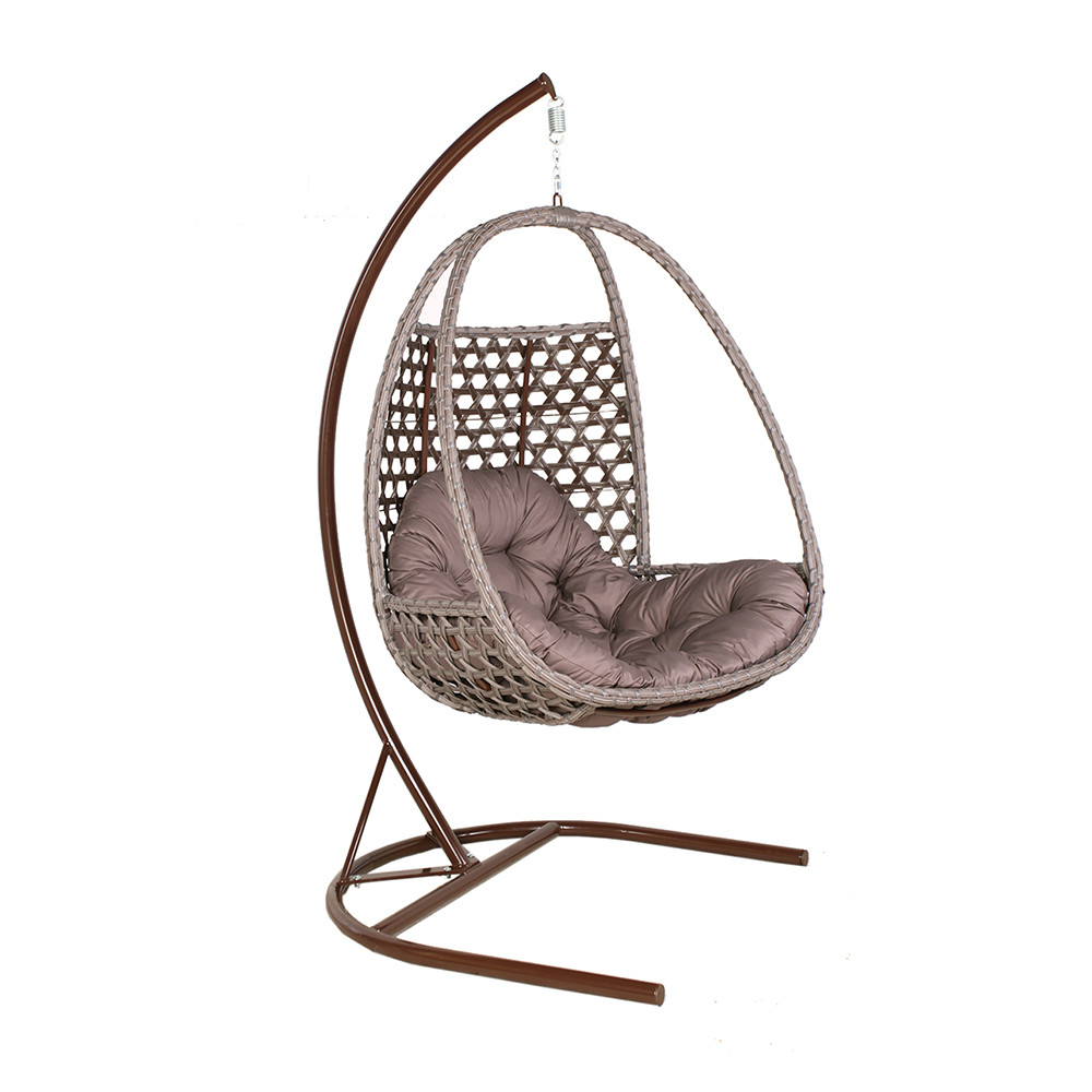 Крісло-гойдалка Кокон Цитрус шестигранник на опорі без текстилю, каркас сталь, віск.ротанг БЛ18 (Pradex ТМ)