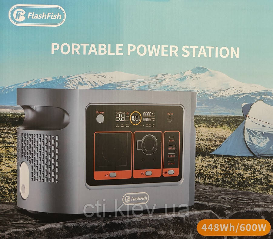 ПОРТАТИВНА ЕЛЕКТРОСТАНЦІЯ FLASHFISH QE01D 448Wh / 600W