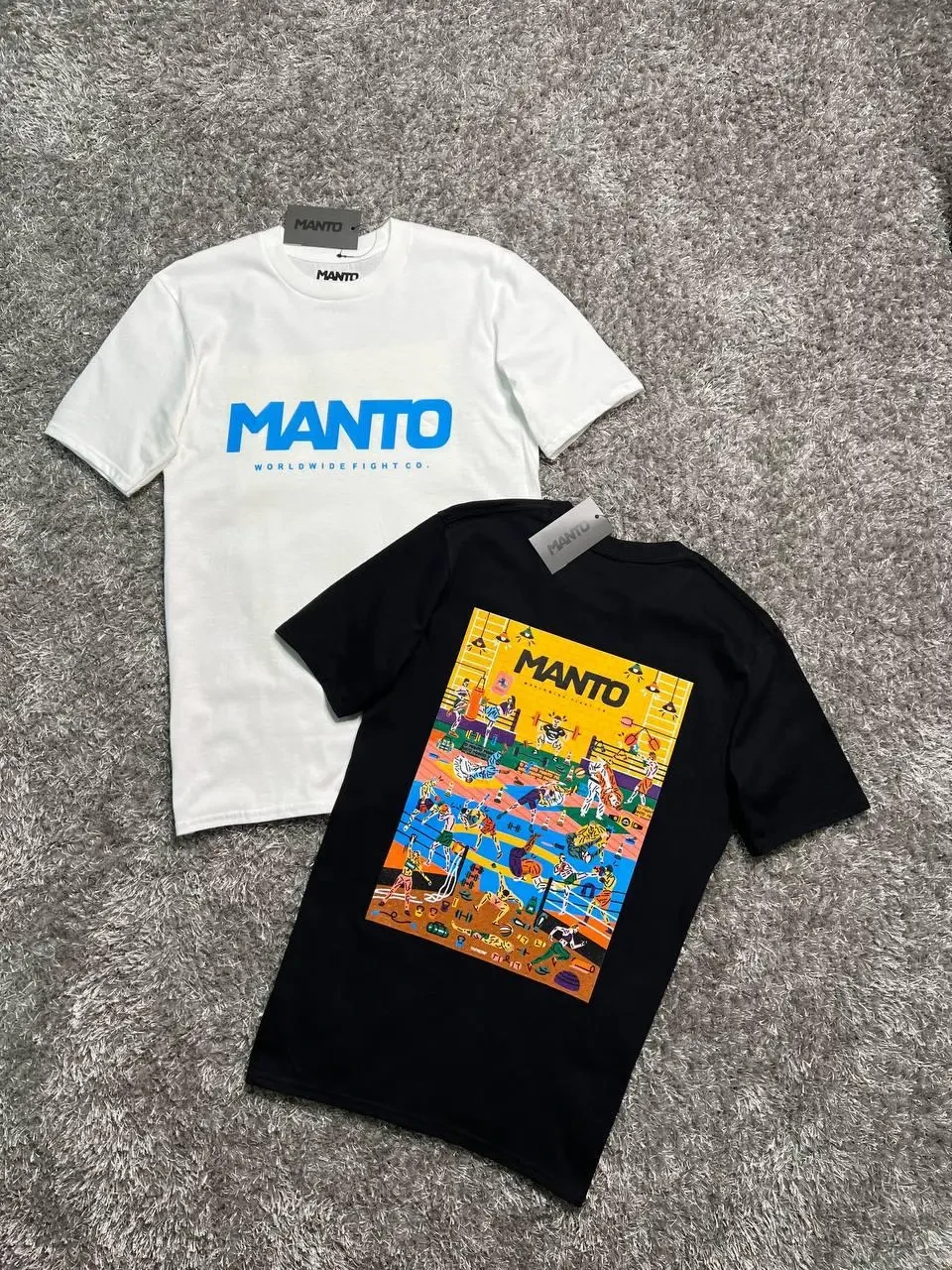 Чоловіча футболка Manto Gym чорна бавовняна Манто з принтом