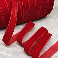 Велюр стрічка 1,5 см, колір червоний, арт 016072, 1 метр , Червоний