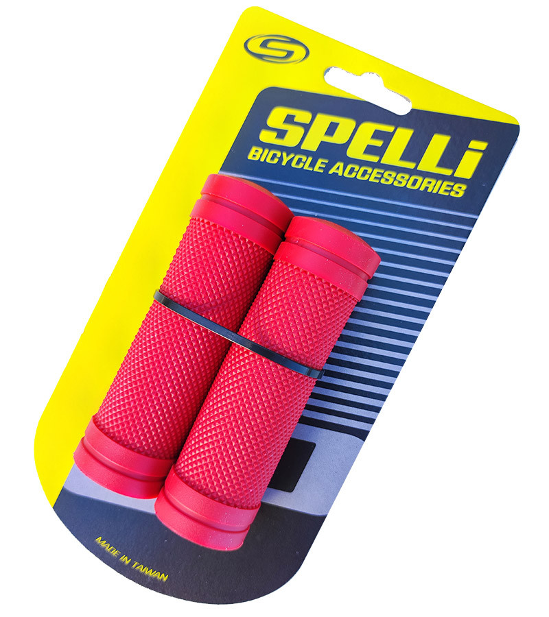 Грипси на велосипед Spelli SBG-660S, довжина 90 мм, під ревошиф, червоні