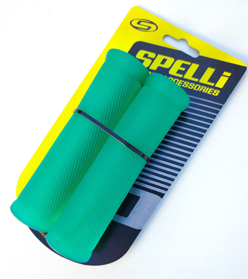 Грипси велосипедні Spelli SBG-6703 довжина 125 мм, зелений