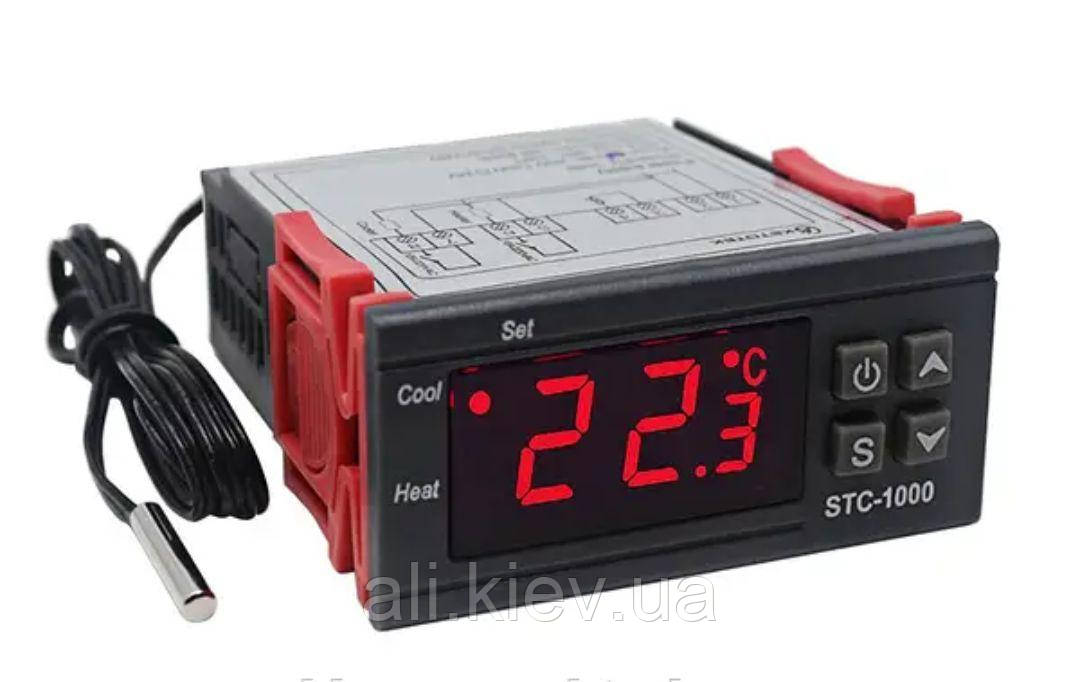 Терморегулятор STC-1000 12В , два реле по 10А, діапазон -50 до +99°, точність 0.1⁰ , виносний датчиком.
