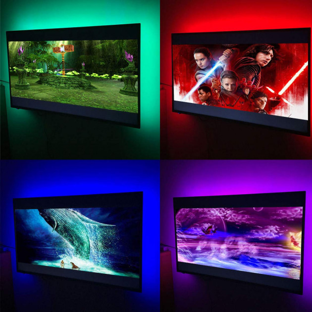 Світлодіодна стрічка 5050 rgb 2 м для фонової підсвітки телевізора