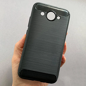 Чохол для Huawei Y3 2017 карбоновий протиударний чохол на телефон хуавей у3 2017 чорний tmt
