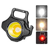 Портативний LED ліхтарик RIAS 48G акумуляторний з відкриванням та магнітом Type-C Black (7_00694), фото 2