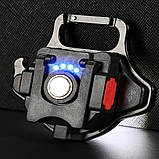 Портативний LED ліхтарик RIAS 48G акумуляторний з відкриванням та магнітом Type-C Black (7_00694), фото 5