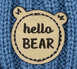 М 90026 Комплект для хлопчика:  шапка з вушками  на флісі "HELLO BEAR"  і хомут,  1-5 років, різні кольори, фото 4