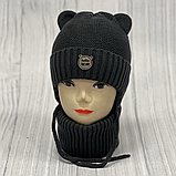 М 90026 Комплект для хлопчика:  шапка з вушками  на флісі "HELLO BEAR"  і хомут,  1-5 років, різні кольори, фото 8