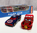 Набір іграшкових супер машинок супергерої 896 В 2 4 шт в коробці, фото 6
