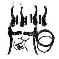 Комплект обідних гальм з чорними ручками ALHONGA HJ-805AD HJ-3043AD (V-brake)