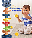 Розвиваюча гра для малюків 2025-1 Веселий спуск з м'ячиками 7 поверхів Ведмежатко, фото 2