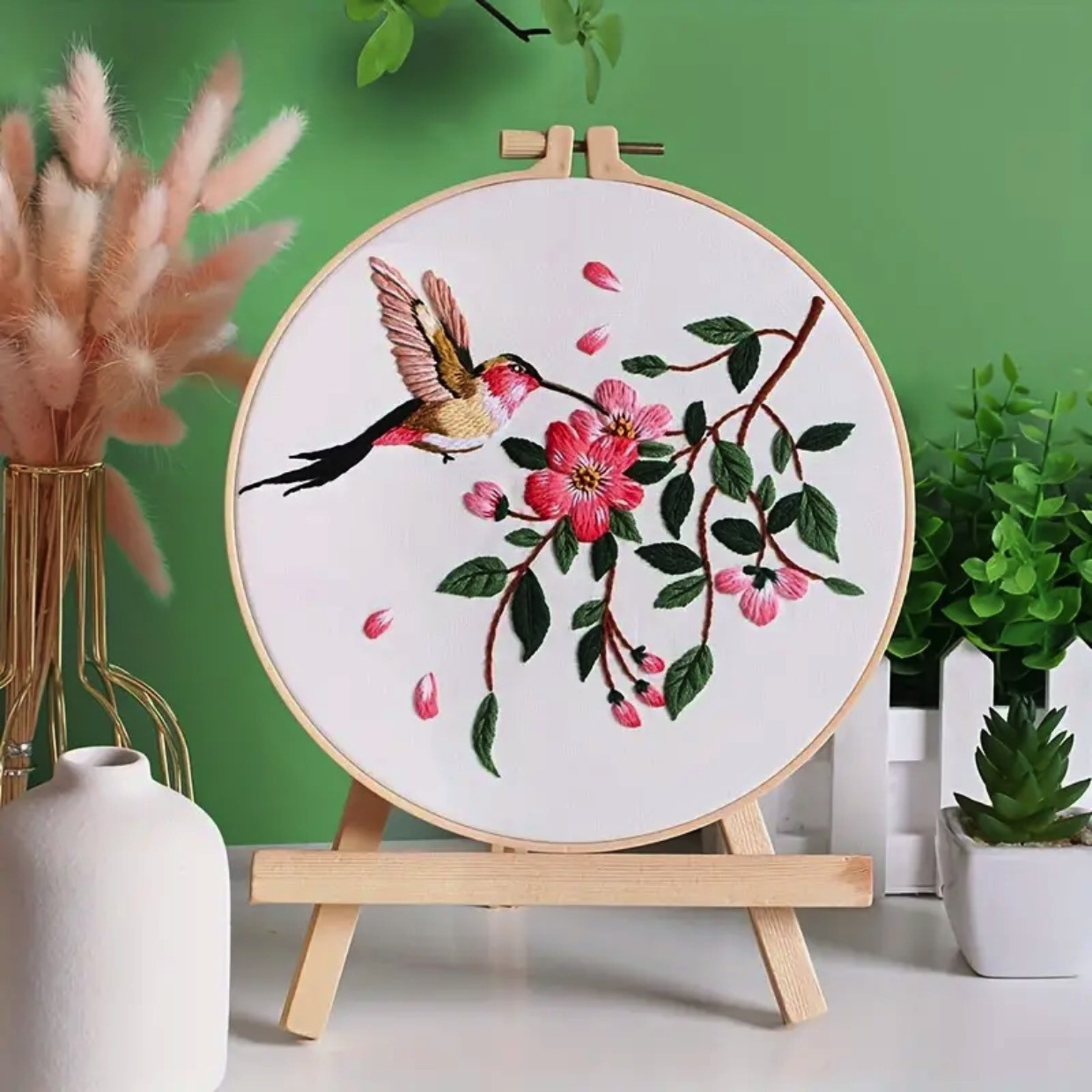 Набір для вишивання ГЛАД'Ю за нанесеним на канву контуром "Hummingbird-D". Льон, 30*30 см