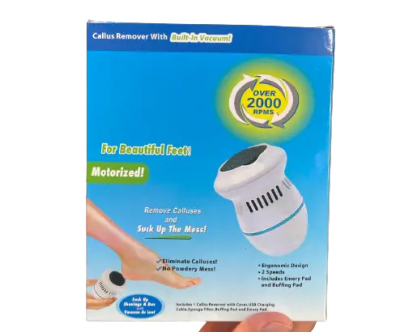 Електрична пемза-пилка для видалення мозолів з ніг Pedi Vac USB Jw, фото 1