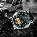 Чоловічий механічний годинник з автопідзаводом Winner 8271 Silver-Black годинник знаки зодіаку, фото 6