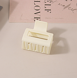 Краб заколка для волосся Amice 5 см матовий молочний, фото 2