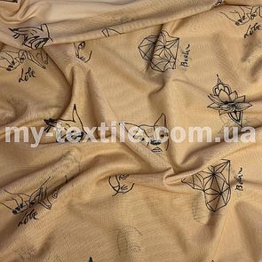 Сітка стрейч друкований принт Тату