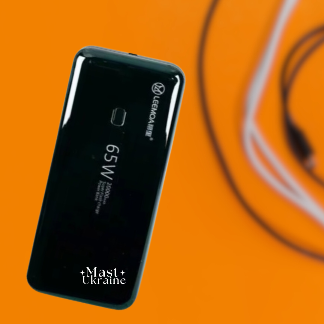 Зовнішній акумулятор Power Bank Leemoa S6 20000mAh для гаджетів та ноутбука PD-65W Black