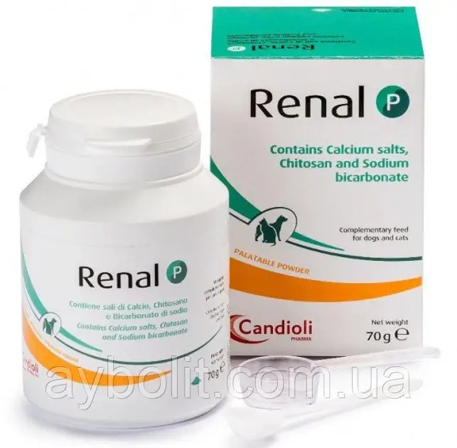 Порошок Candioli Renal P для собак і кішок у разі ниркової недостатності, 70 г