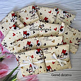 Захист 12 подушок бортики бампер на 4 сторони в дитяче ліжечко 120*60 см на зав'язочках висота 30 см, фото 3