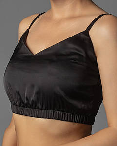 Топ на резинці з шовку Армані Чорний S