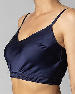 Топ на резинці з шовку Армані Темно-синій