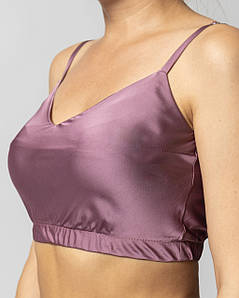 Топ на резинці з шовку Армані Темно-бузковий S