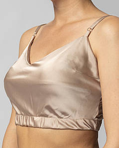 Топ на резинці з шовку Армані Капучино S