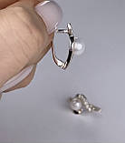 Срібні сережки з натур. перлами і золотом 0028.10, фото 4