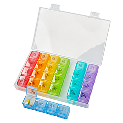 Органайзер для пігулок 28 ячеєк (4*7)