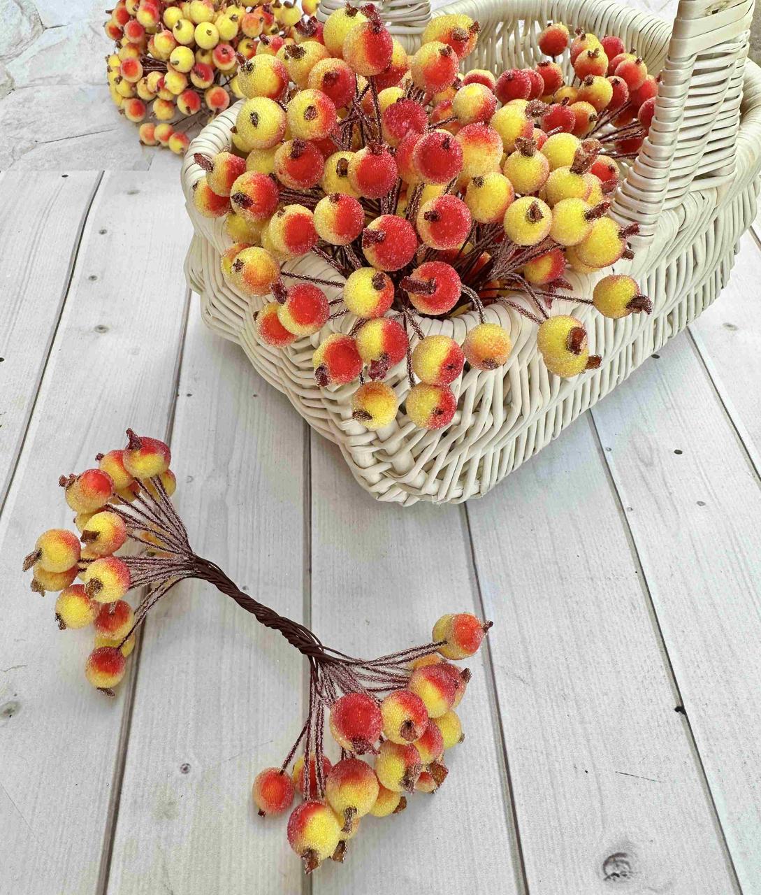 Букет калина в цукрі. Колір жовто червоний, фото 1