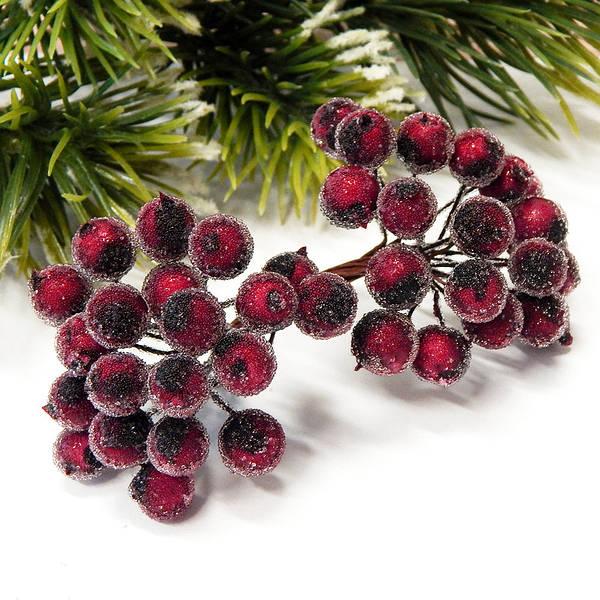 Букет калина в цукрі. Колір бордо, фото 1