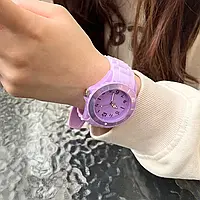 Наручний кварцовий жіночий годинник Ulzcand , силіконовий ремінець , колір бузковий