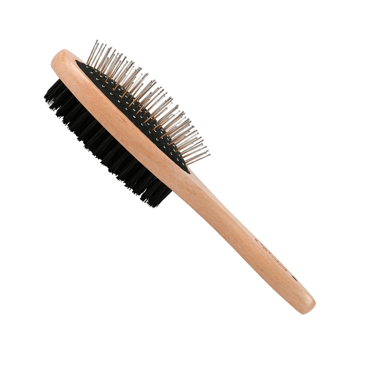 Подвійна дерев'яна щітка Pet Nova Wood 2Brush для професійного догляду за шерстю розмір L