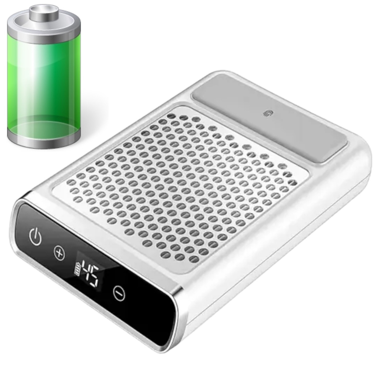 Манікюрна витяжка 858-7 на 80 Вт. та 4500 об. на акумуляторі (2000 mAh) зі змінним НЕРА фільтром та сенсором, фото 1