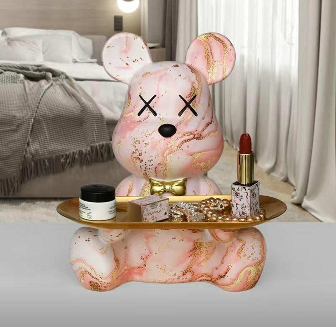 Ведмідь Ключниця-скарбничка 23см BE@RBRICK (Рожевий мармур)