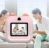 Дитячий фотоапарат миттєвого друку для дівчинки Фотокамера з моментальним друком екраном та підсвічуванням, фото 3