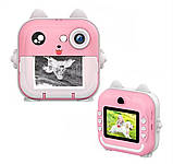 Дитячий фотоапарат миттєвого друку для дівчинки Фотокамера з моментальним друком екраном та підсвічуванням, фото 4
