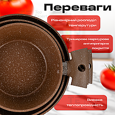 Набір посуду зі сковородою з гранітним покриттям Top Kitchen TK00098 9 предметів для індукційної плити, фото 4