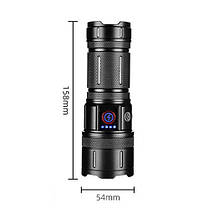 Ліхтар CB-B53-TG, 3х18650, power bank, індикація заряду, ЗП Type-C, zoom, Box, фото 4