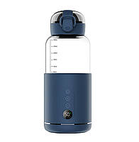 Портативний підігрівач пляшечок JR01 для малюків 300 мл з регулюванням температури та дисплеєм USB 5200 мАг Blue