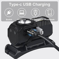 Ліхтар налобний T131-XPE+3SMD (red+green+blue+UV), Motion Sensor, Li-Ion акум, магніт, кліпс, ЗУ Type-C, Box, фото 5