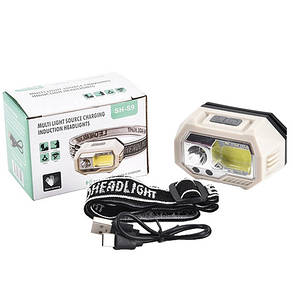 Ліхтар налобний SH-S9-XPE+COB+3SMD(red) Motion Sensor вбудований акумулятор ЗУ Type-C Box, фото 4
