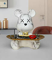 Ведмідь Ключниця-скарбничка 23см BE@RBRICK (Білий мармур)