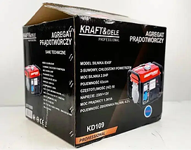 Генератор бензиновий Kraft & Dele KD109 1300W 230V для дому та квартири, фото 6