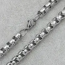 Ланцюг із кулоном сріблястого кольору Stainless Steel динозавр застібка карабін розмір кулона 50х45 мм довжина 70 см, фото 3