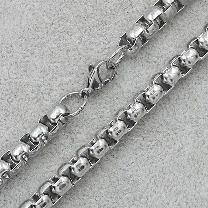 Цепь c кулоном серебристого цвета Stainless Steel волк застёжка карабин размер кулона 35х25 мм длина 70 см, фото 3