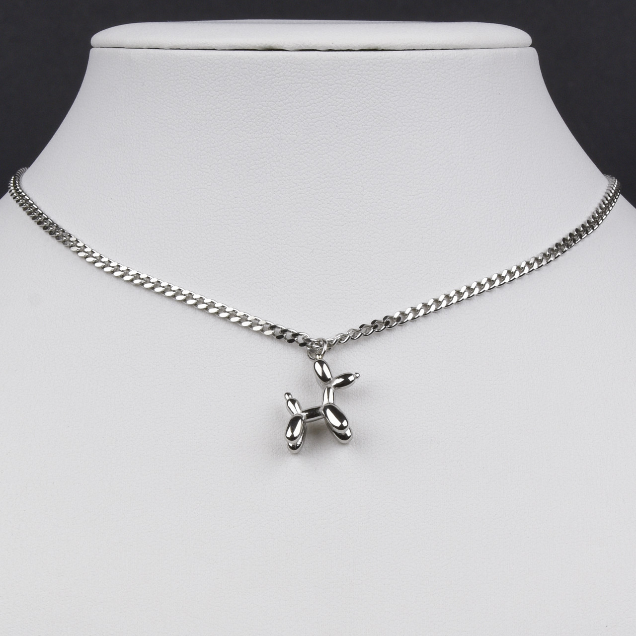 Ланцюг лазерний з кулоном сріблястого кольору Stainless Steel собачка застібка карабін з подовжувачем довжина 55 см