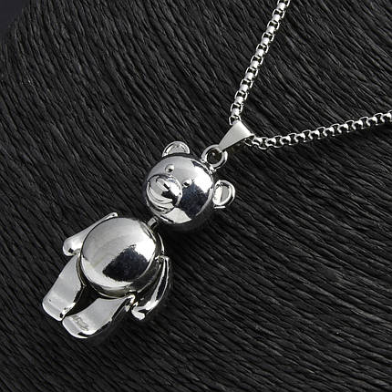 Ланцюг із кулоном ведмідь із рухомими кінцівками Stainless Steel розмір 45х30 мм розмір ланцюга 70 см 3 мм, фото 2